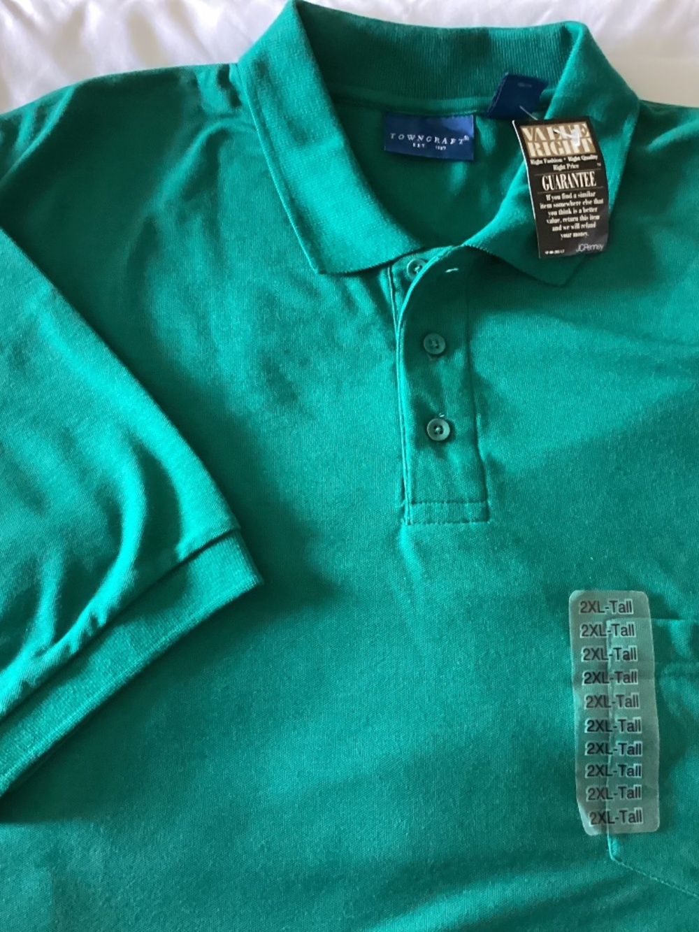 NWT Mens Green TownCraft Short Sleeve Polo Shirt Size XXL